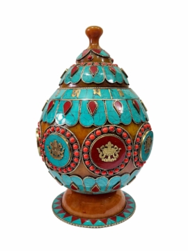 Boîte de Stupa Hlyosar - Récipient de Pr offerings en cuivre