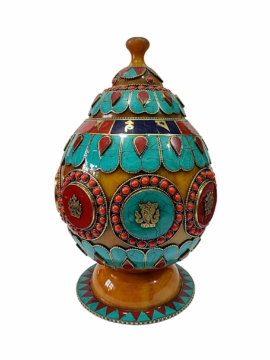 Caja del Stupa Hlyosar - Recipiente de Ofrecimiento de Cobre