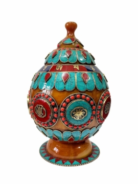 Boîte Stupa Hlyosar - Récipient d'Offrande en Cuivre
