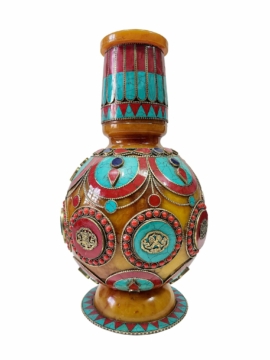 Vaisseau d'offrande en cuivre de la boîte stupa Hlyosar
