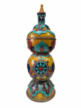 Boîte Stupa Hlyosar - Récipient d'offrande en cuivre