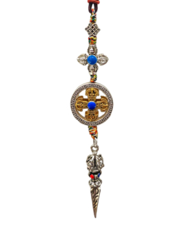 Amuleto Budista de Doble Dorje de Metal para Altar