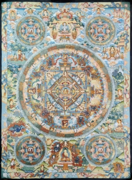 Arte de Mandala en Thangka sobre Lienzo de Algodón