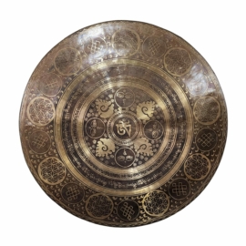 Gong de bronce tibetano Chau con OM y Ojo de Buda para el Despertar Espiritual