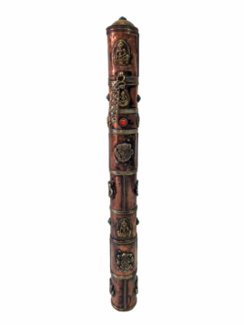 Soporte de Incienso de Cobre con Símbolos Ashtamangala