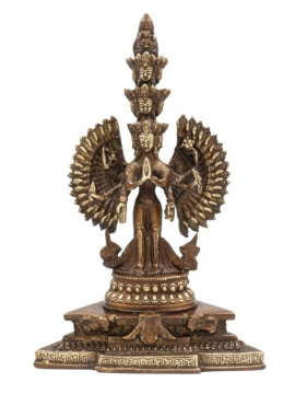 Statue en laiton de Sahasrabhuja Avalokitesvara - 29 cm de Force Compatissante