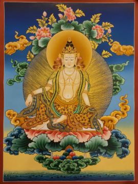 Thangka de Bodhisattva Tibetano sobre Lienzo de Algodón