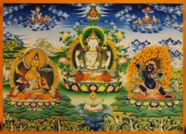 Thangka de Chenrezig sobre lienzo de algodón