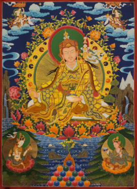 Thangka de Padmasambhava en lienzo de algodón