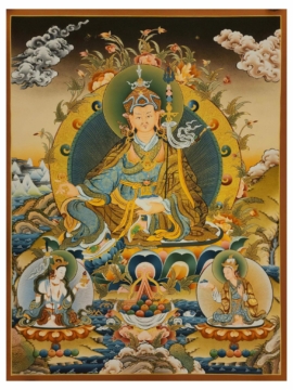 Thangka de Padmasambhava sobre lienzo de algodón