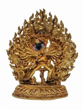 Estatua de Kalachakra de cobre dorado