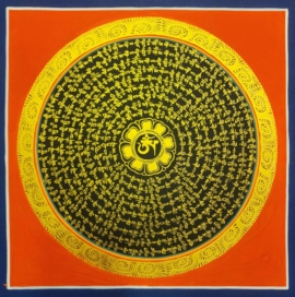 Thangka de Mandala con Om Mani Padme Hum