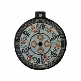 Mandala de pizarra de piedra con símbolo de doble dorje