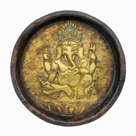 Colgante de Pared de Bronce de Ganesh - Fusión Hindú-Budista