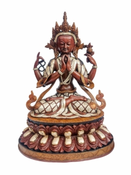Chenrezig Statue in Silver and Copper