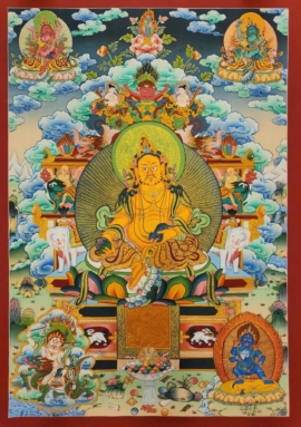 Pancha Jambhala Thangka on Cotton Canvas