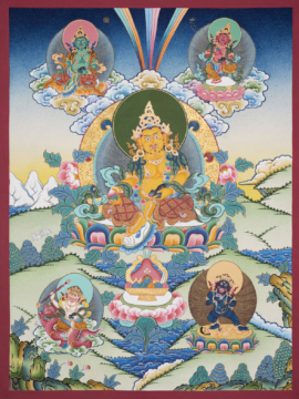 Impresión de Thangka de Jambhala Amarillo