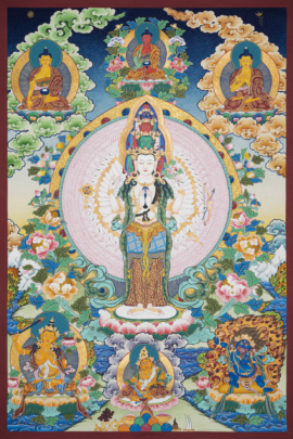 Impresión de Thangka de Avalokiteshvara