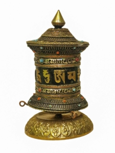 Brass Table Top Prayer Wheel for Meditation