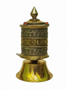 Brass Tabletop Prayer Wheel for Meditation