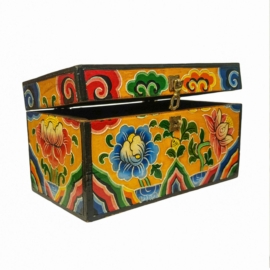 Tibetan Wooden Ritual Box for Sacred Items