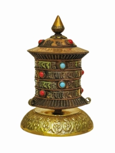 Brass Table Top Prayer Wheel for Meditation