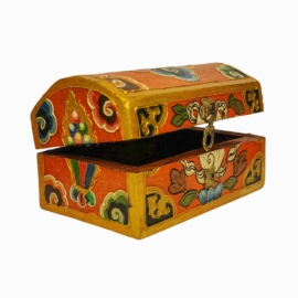 Tibetan Wooden Ritual Box for Spiritual Offerings