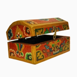 Tibetan Wooden Ritual Box for Offerings