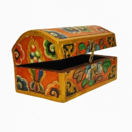 Wooden Tibetan Ritual Box for Sacred Items
