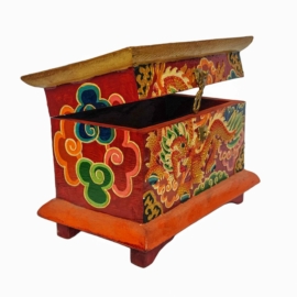 Handcrafted Tibetan Wooden Ritual Box