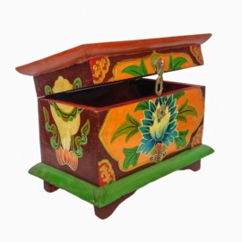 Tibetan Wooden Ritual Box for Vajrayana Practices