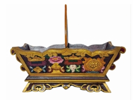 Carved Tibetan Ritual Wooden Box