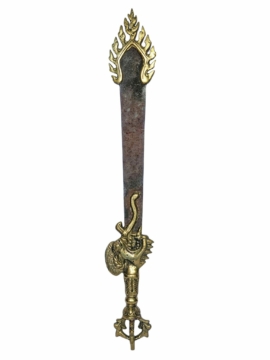 Herramienta ritual de bronce Khadga para el Vajrayana