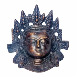 Máscara de Buda de bronce para la práctica ritual