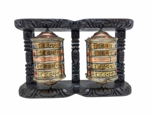 Brass Wall-Mounted Prayer Wheel with Mantra