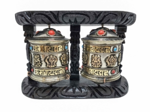 Brass Wall Prayer Wheel with Sacred Mantra