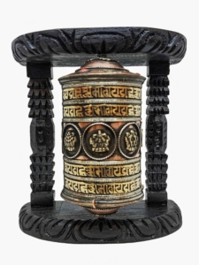 Brass Wall Prayer Wheel with Sacred Mantra