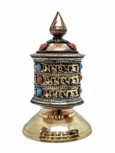 Brass Tabletop Prayer Wheel for Meditation