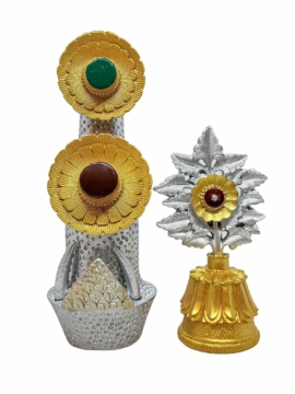 Handmade Resin Buddhist Torma Pair