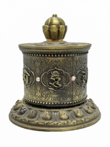 Brass Tabletop Prayer Wheel for Blessings