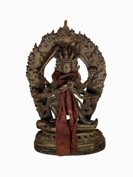 Mahakala Four-Armed Copper Statue, Antique Finish