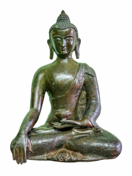 Majestic Copper Shakyamuni Buddha Statue - 24 cm, Inspired Compassion and Wisdom
