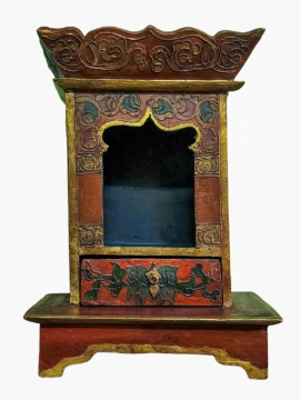 Tibetan Altar Chesum Box in Wood