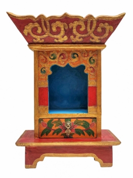 Tibetan Altar Chesum Box in Wood