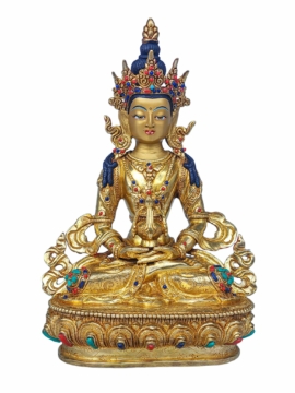Vajrayana Aparimita Copper Buddhist Statue - 24 cm, Weight: 1.42 kg