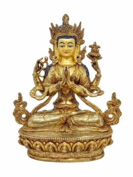 Copper Chenrezig Statue - Embodiment of Compassion