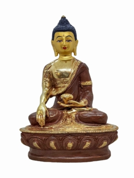 Shakyamuni Buddha Copper Statue with Gold Plating