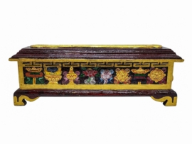 Hand-Carved Wooden Incense Burner with Ashtamangala