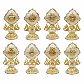 Juego de Ofrenda de los Ocho Símbolos Tibetanos en Cobre