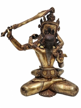 Copper Statue of Manjushri Shakti - Embodying Wisdom and Compassion